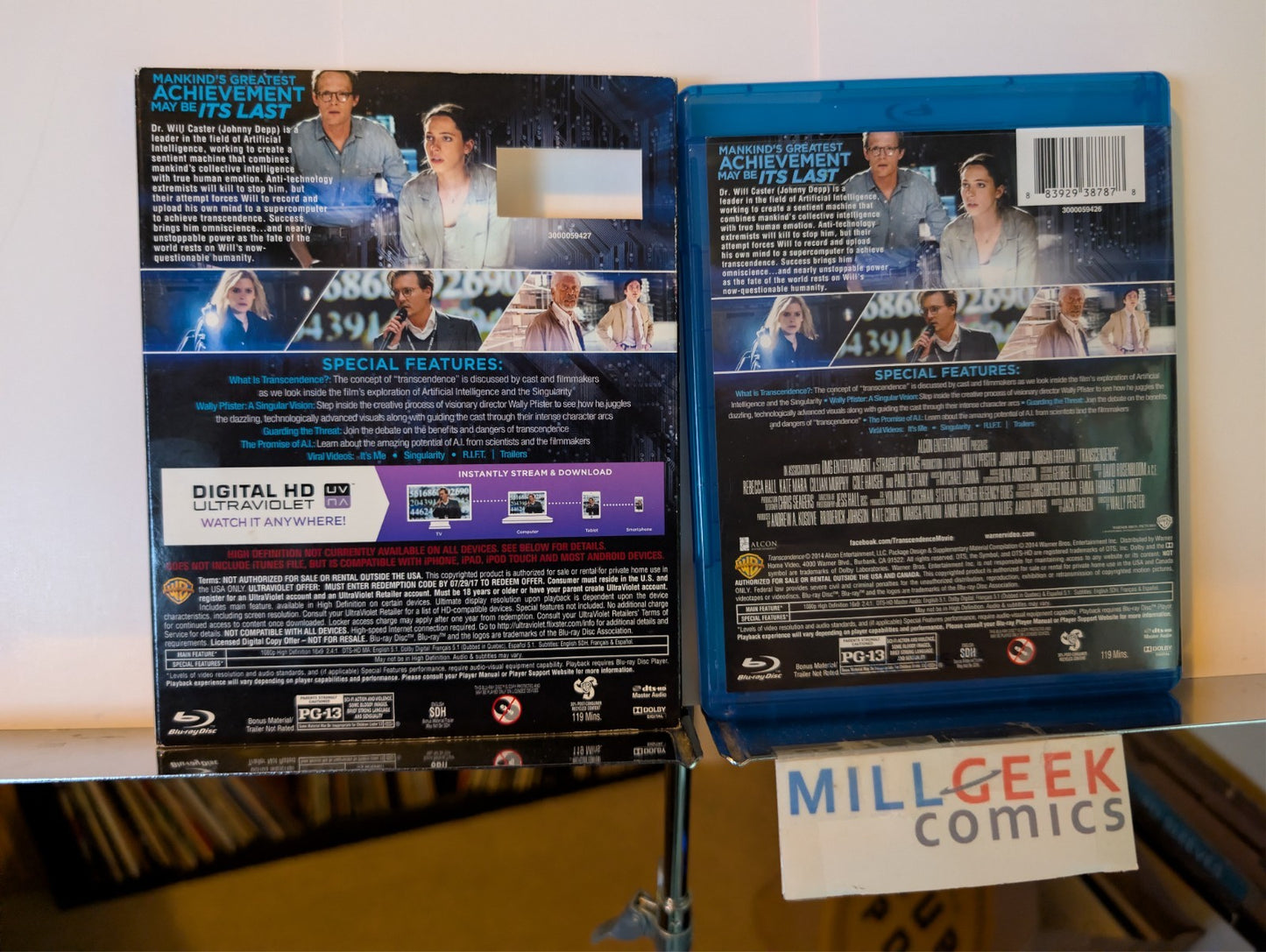 Transcendence / Oblivion, 2 Sci-Fi Movies (Blu-Ray) -JD