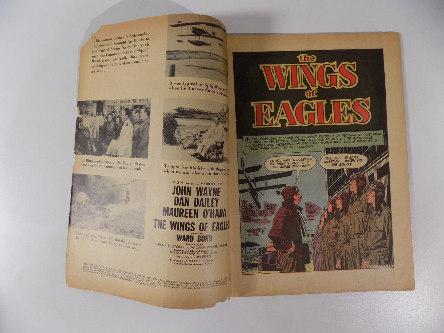 Four Color #790 The Wings of Eagles Dell Comic 1957 Very Good