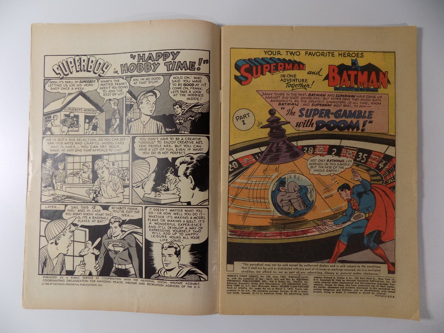 World's Finest #150 DC Comic June 1965 Very Good/Fine