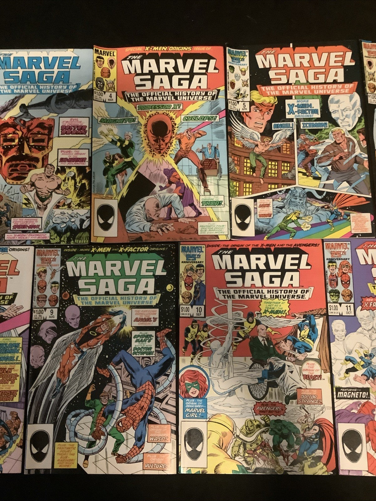 Marvel Saga #1-11 Comic Lot, Marvel, Official History Of The Marvel Universe