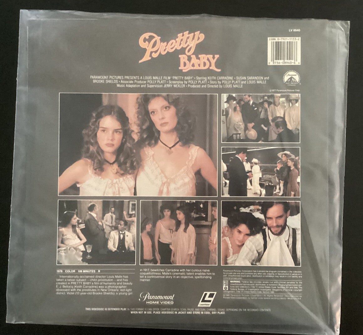 Pretty Baby,Brooke Shields,Susan Sarandon (Rare Laserdisc LD, LIKE NEW) -JD