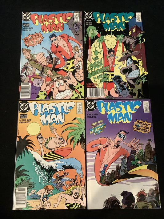 Plastic Man #1-4 Complete Comic Set, DC Comics, Phil Folio, 1989