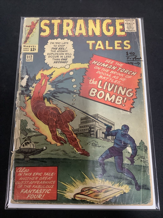 Strange Tales #112 (1963) F/G (1.5) 3 Extra Staples, Full Page Ad Avengers #1