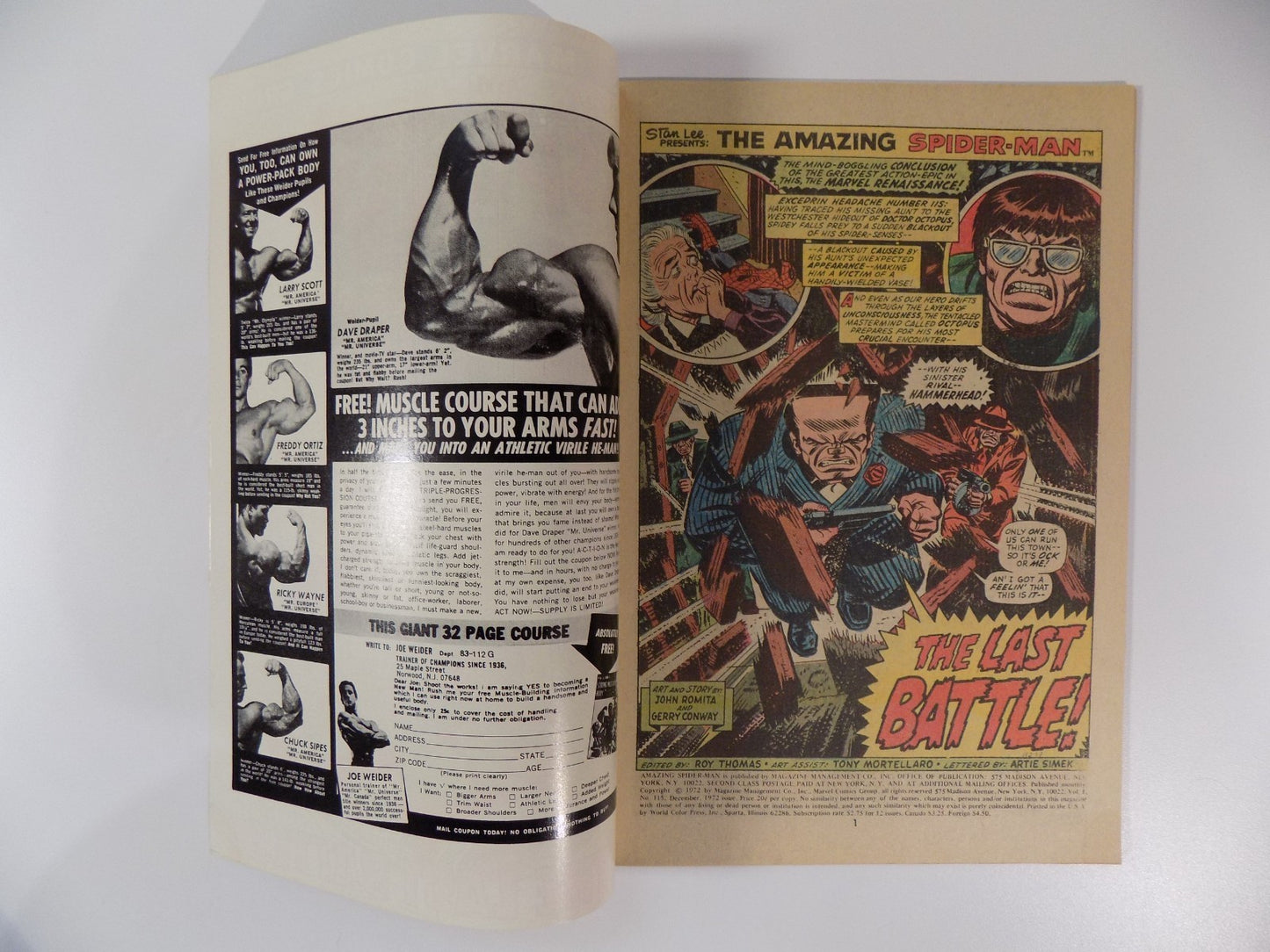 Amazing Spider-Man #115 Marvel Comic December 1972 Very Fine-