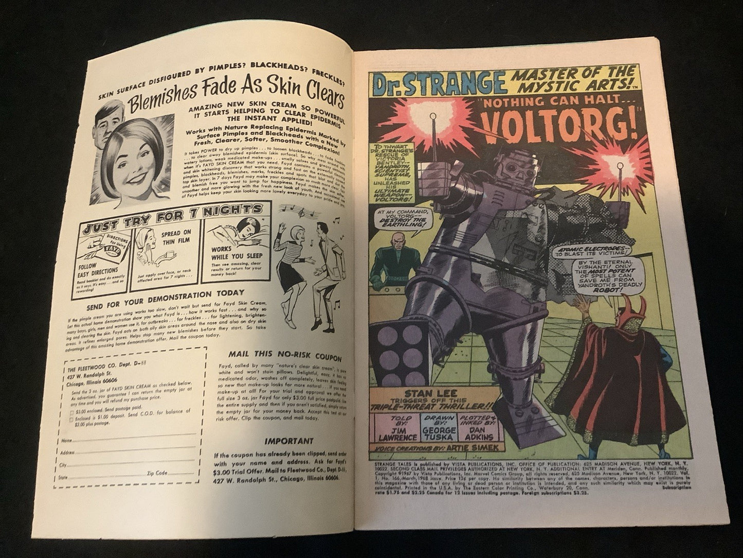 Strange Tales #166 (Marvel Comics March 1968) F/VF (7.0) Jim Steranko