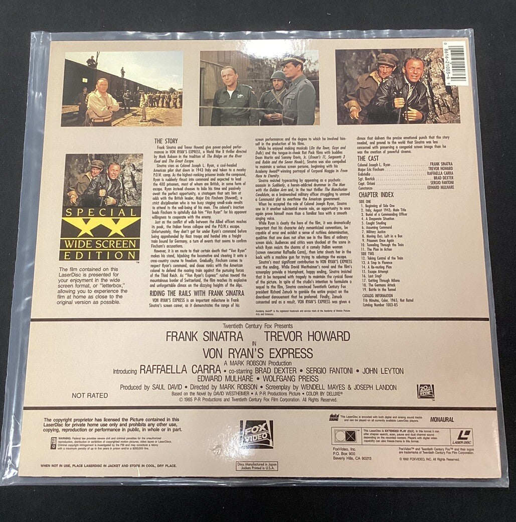 Von Ryans Express, Laserdisc (Like New) -JD