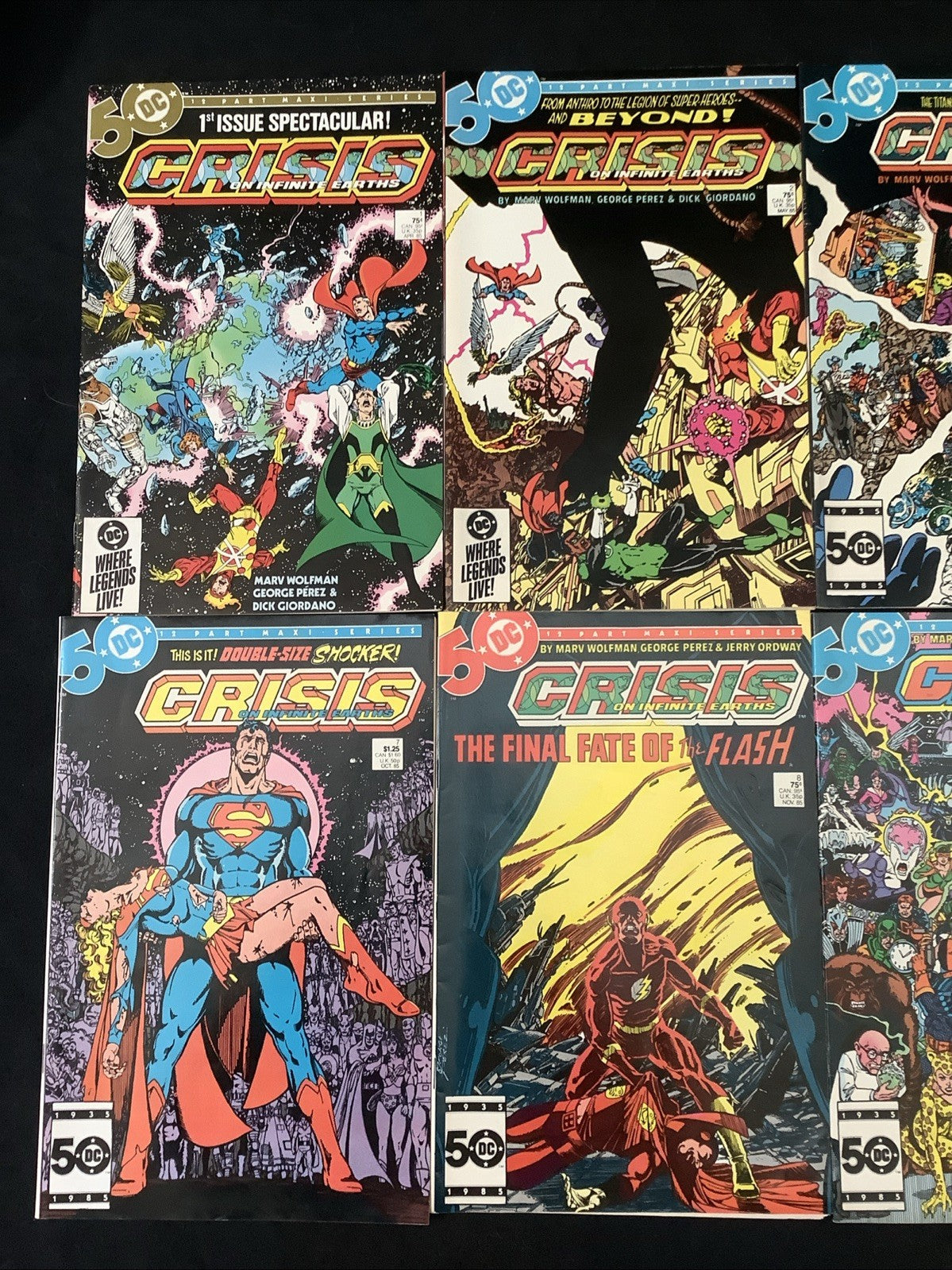 Crisis on Infinite Earths #1-12 Complete Comic Set, DC, Wolfman/Perez, 1985