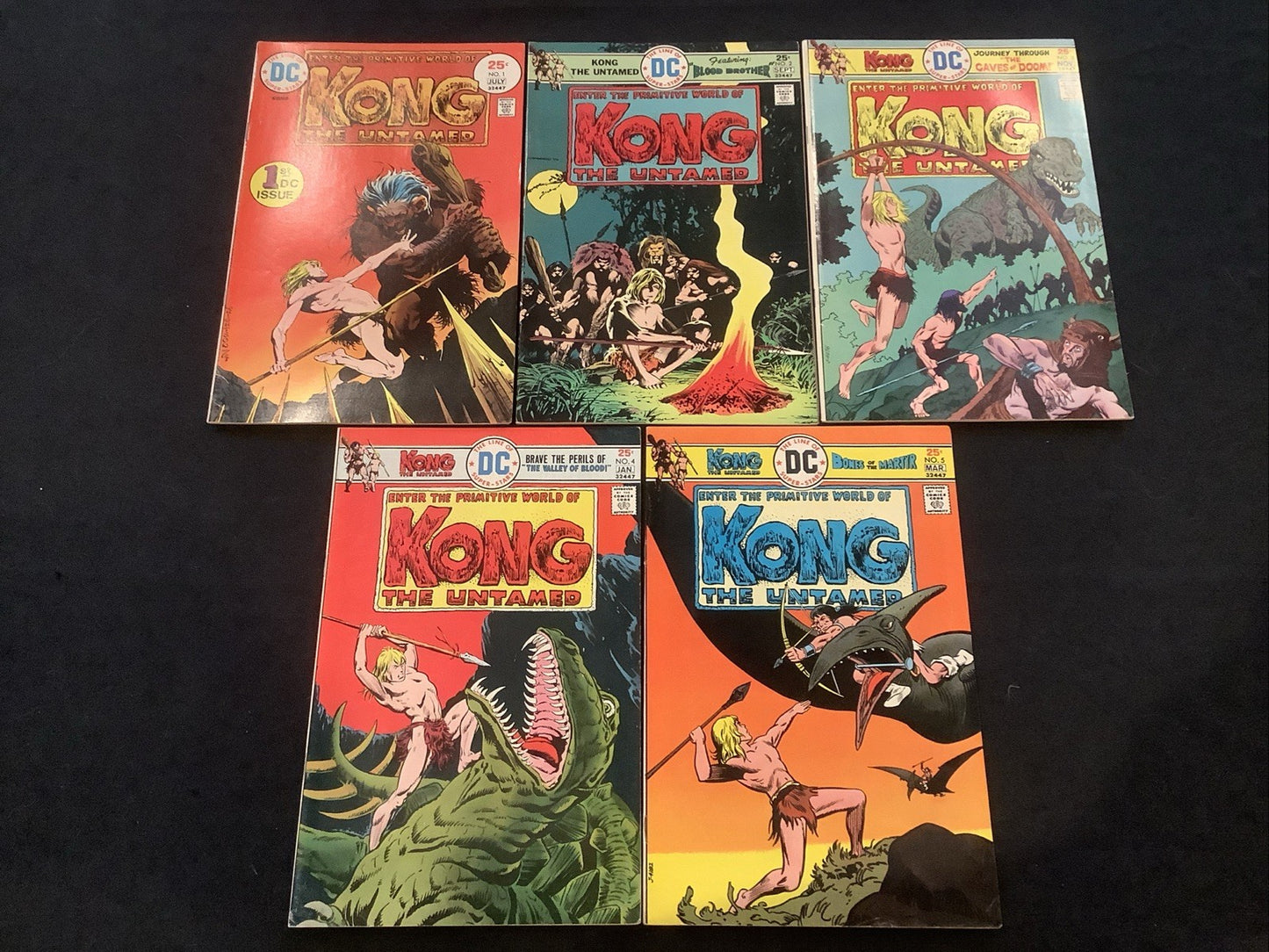 Kong the Untamed #1-5 Complete Comic Set, DC Comics, Gerry Conway, 1975