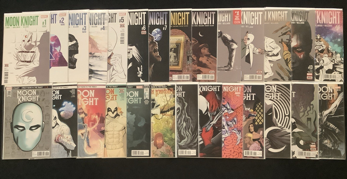 Moon Knight #1-14 + #188-200 Complete Comic Set, Marvel, #1 3rd Print Green Cvr