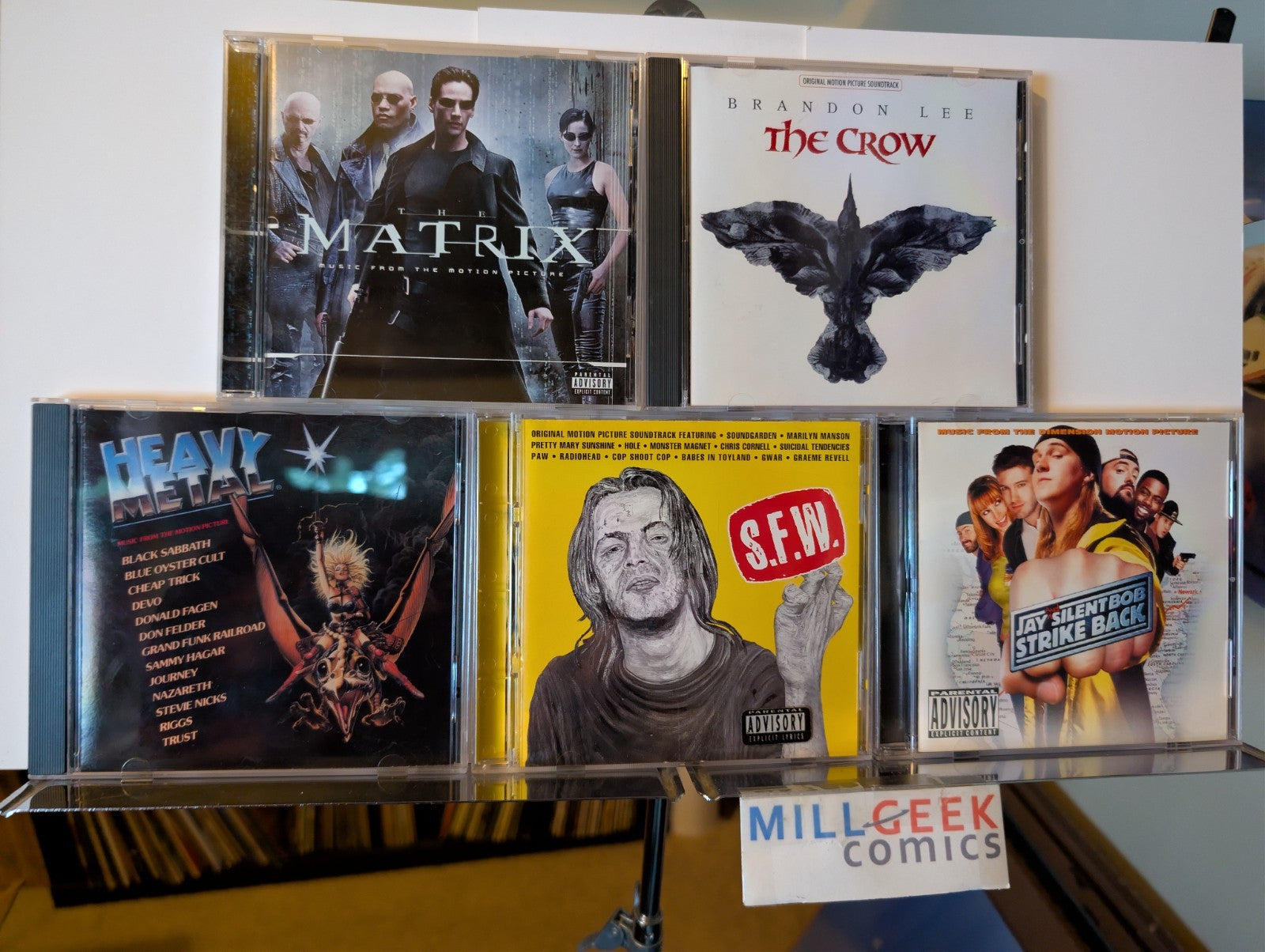 Soundtrack 5 CD Lot (Matrix, The Crow, Heavy Metal, SFW, Jay Silent Bob) -JD