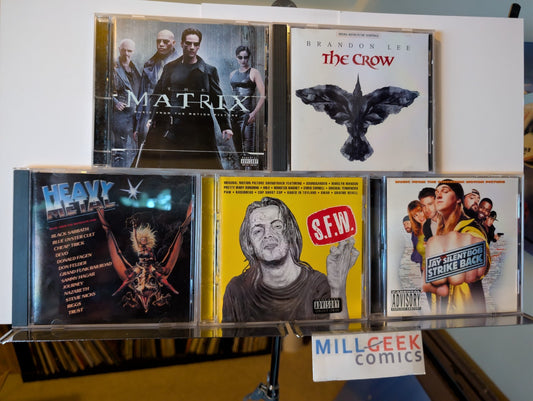 Soundtrack 5 CD Lot (Matrix, The Crow, Heavy Metal, SFW, Jay Silent Bob) -JD