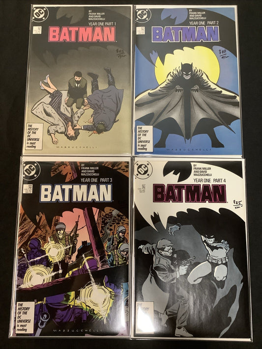 Batman #404-407 Comic Set, Batman Year One, VF/NM Or Better! Frank Miller