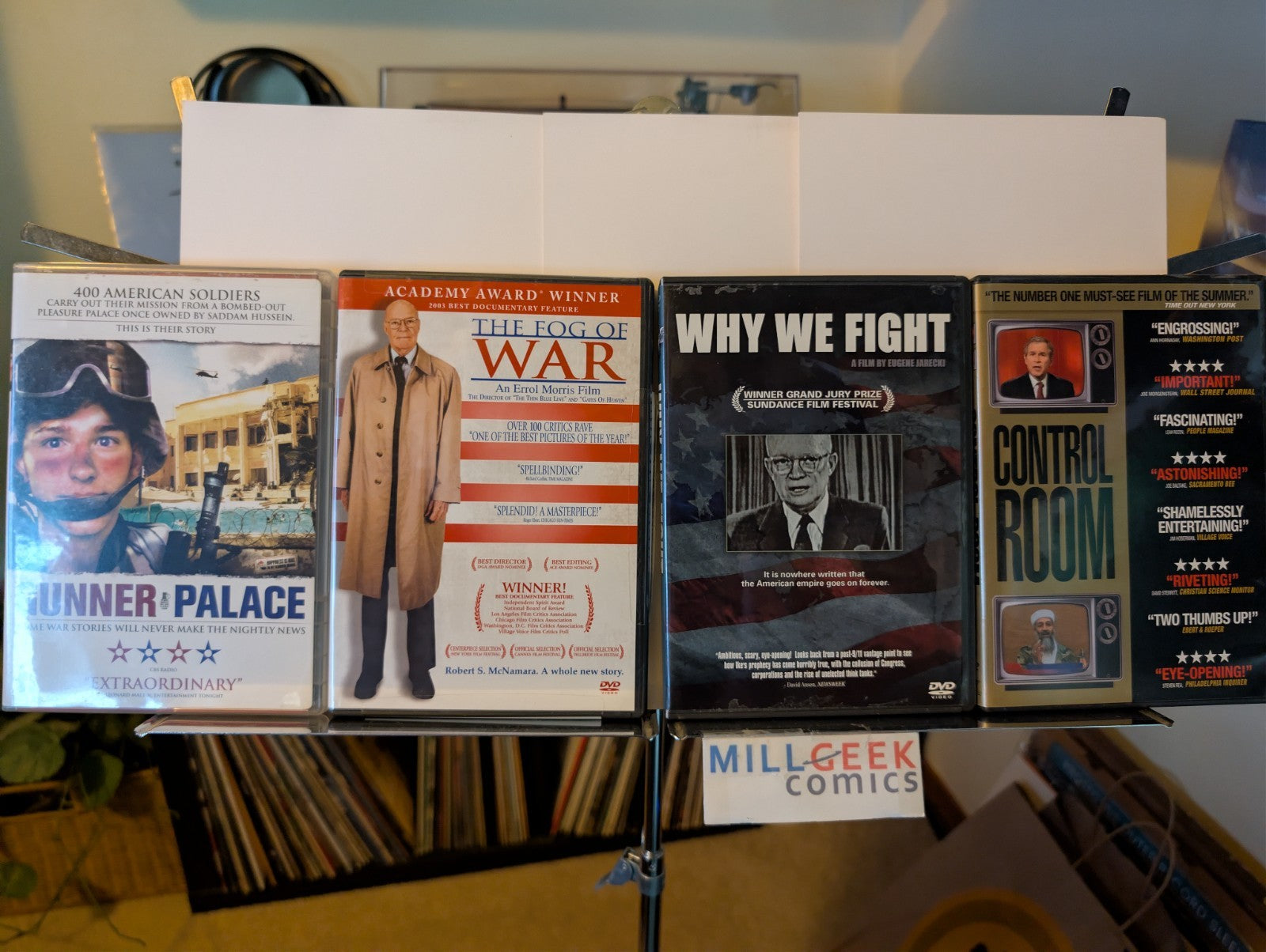 Gunner Palace / Fog of War / Why We Fight / Control Room, 4 Movie lot (DVD) -JD