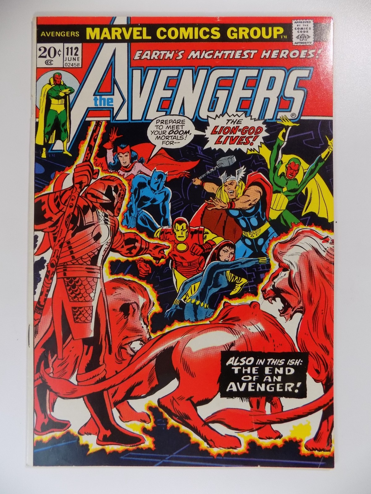 Avengers #112 Marvel Comic June 1973 Fine/Very Fine