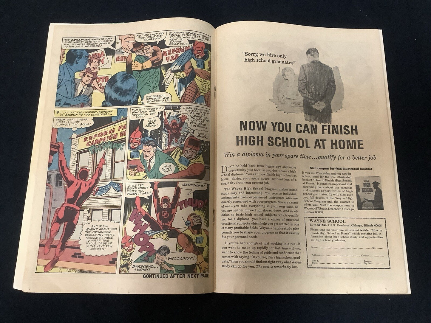 Daredevil #11 (1965) VG/F (5.0) 1” SpineSplit, 1.5” Tear Back, 2” Tear Last Page