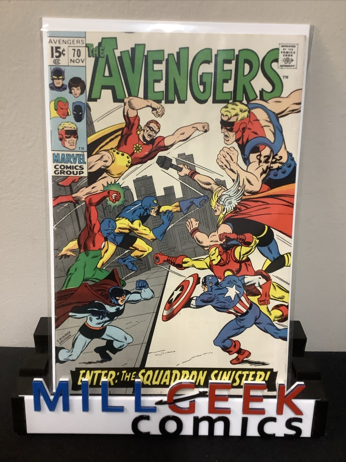 AVENGERS #70 (1969) VF+ (8.5) Roy Thomas, 1st appearance SQUADRON SINISTER