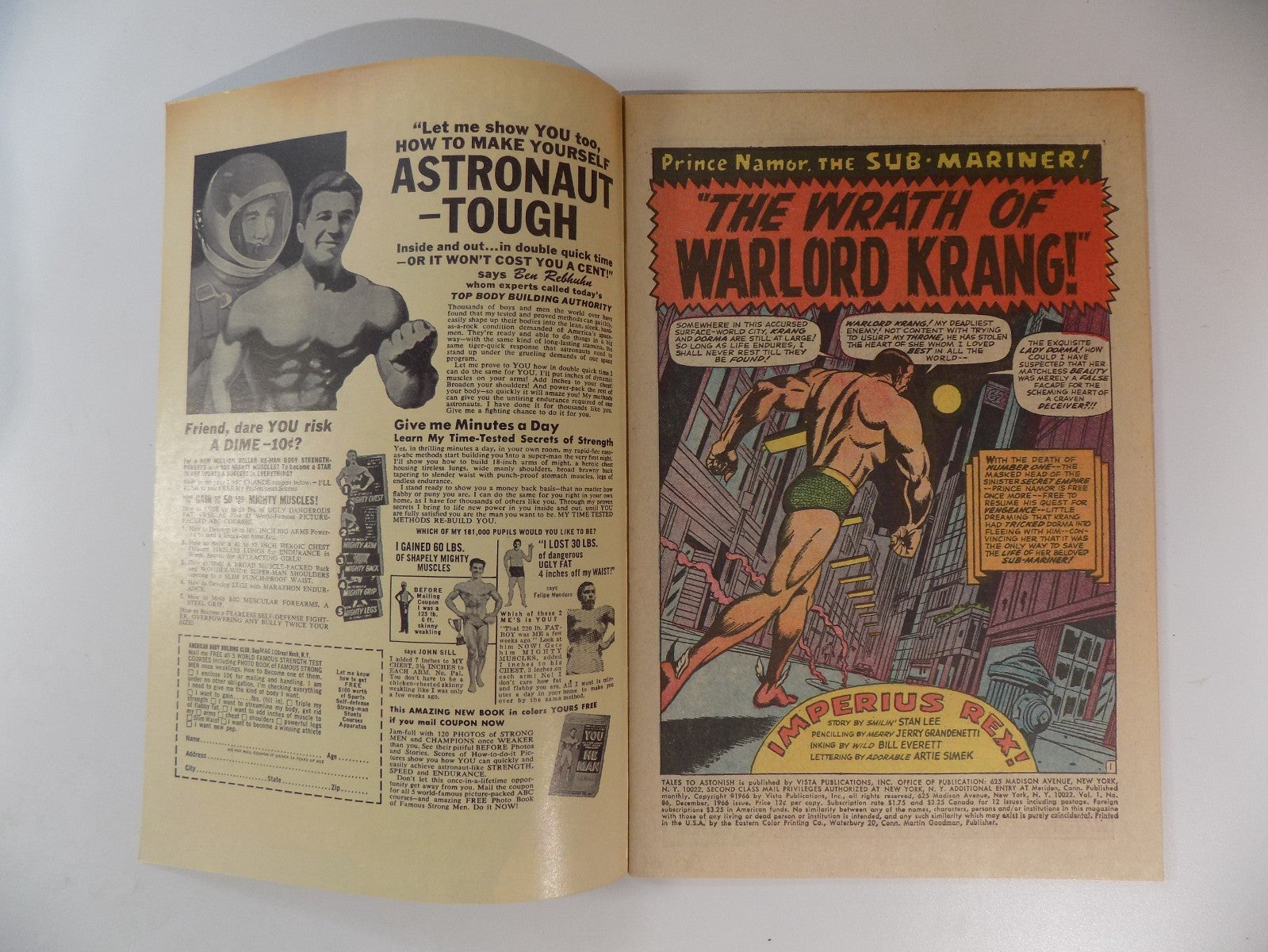 Tales to Astonish #86 Marvel Comic December 1966 Very Fine