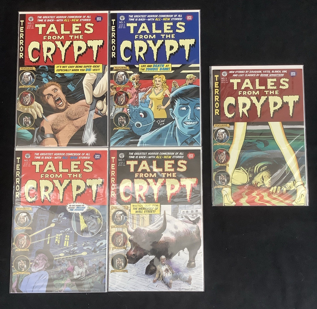 Tales from the Crypt #1-2 Comic Lot, Variant Covers  A-D #1, 5 Comics Total