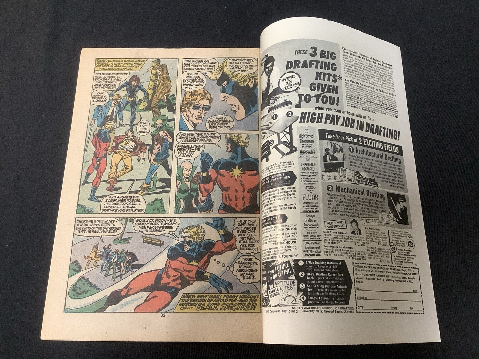 Daredevil #107 (Marvel Comics January 1974) VF+ (8.5) Captain Marvel Team-Up