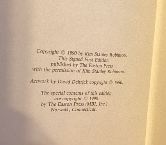 Pacific Edge by Kim Stanley Robinson (First Edition) Easton Press Signed -JD