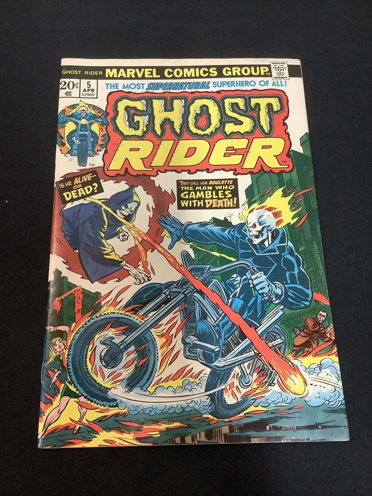 Ghost Rider #5 (Marvel Comics April 1974) VF (8.0) “And Vegas Writhes In Flames”