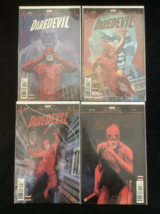 Daredevil #609-612 Comic Lot, Marvel Comics, The Death Of Daredevil, 2018