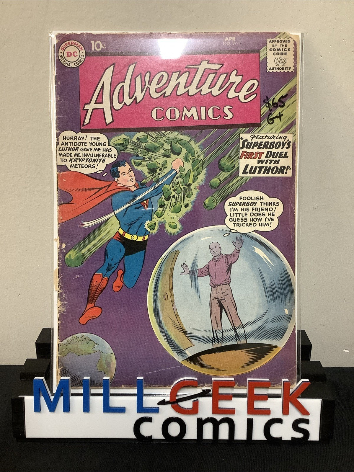 Adventure Comics #271 (1960) G+ (2.5) Cover Detached Lower Staple/4” Spine Split