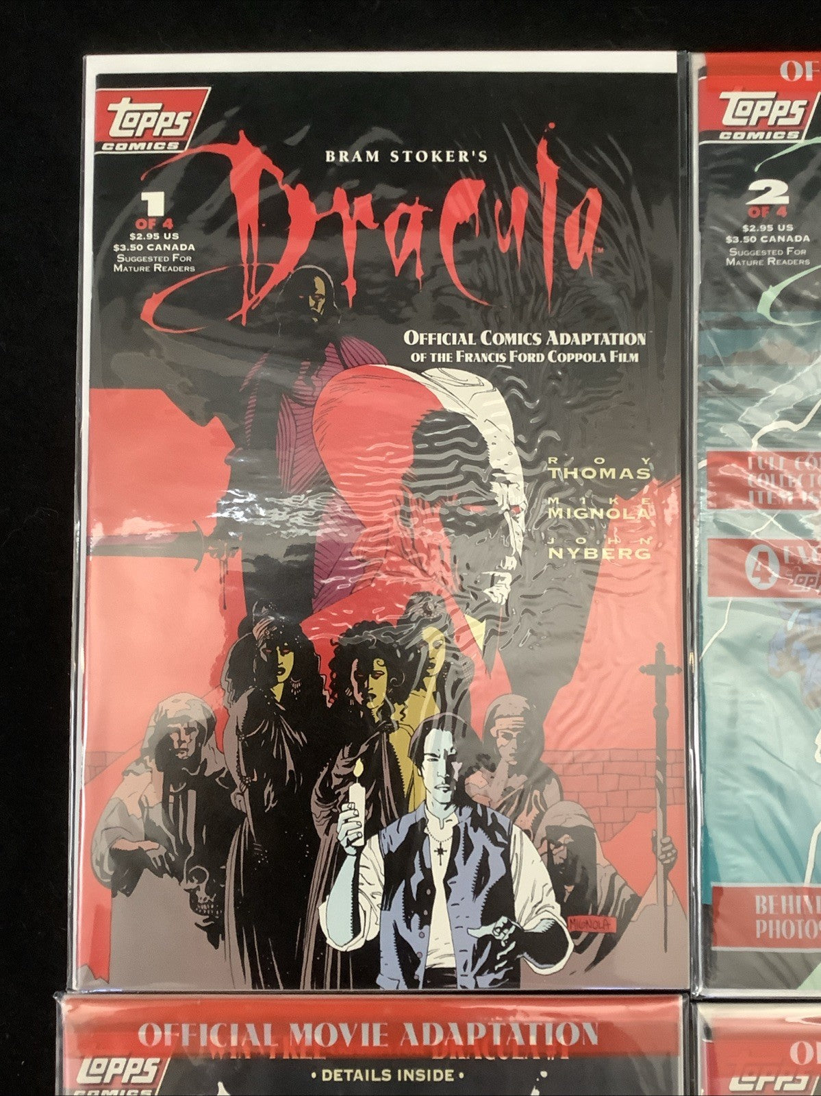 Bram Stoker's Dracula #1-4 Complete Comic Set, Topps Comics, W/ Trading Cards