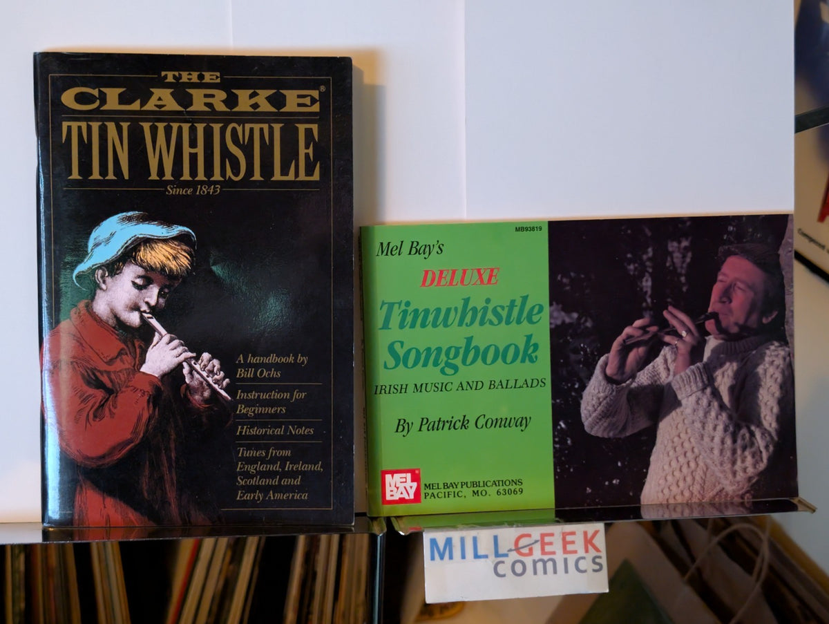The Clarke Tin Whistle / Mel Bay's Deluxe Tinwhistle Songbook (1990 TPB) -JD