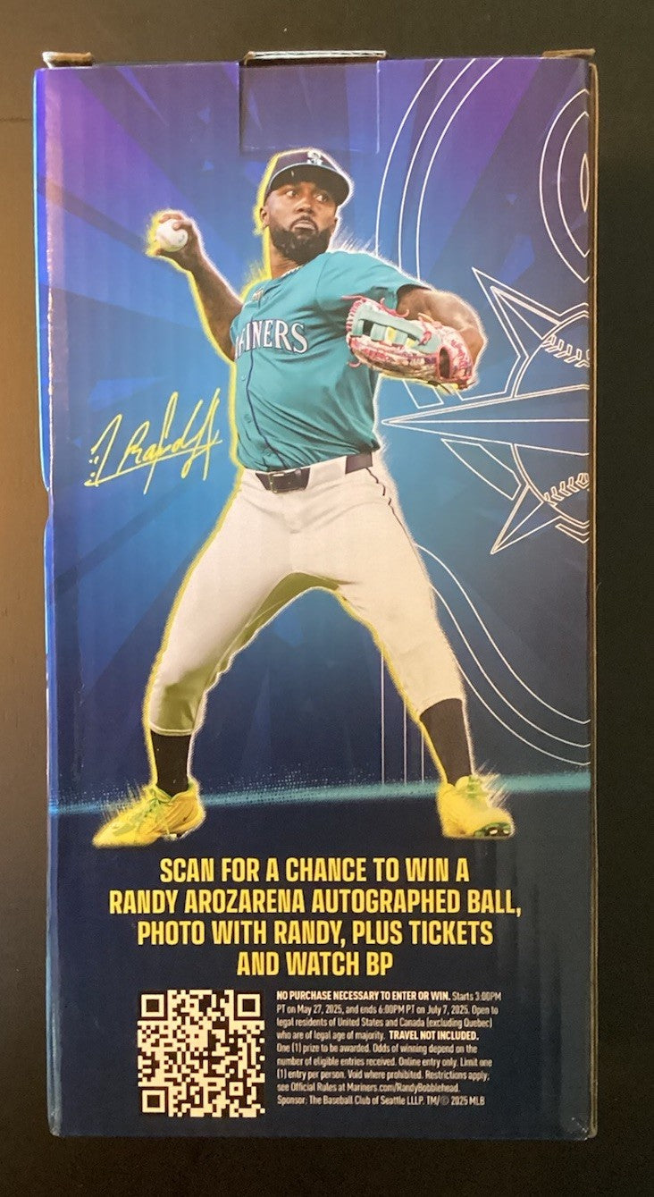 Seattle Mariners 2025 Randy Arozarena Bobblehead SGA 5/27/25 NEW