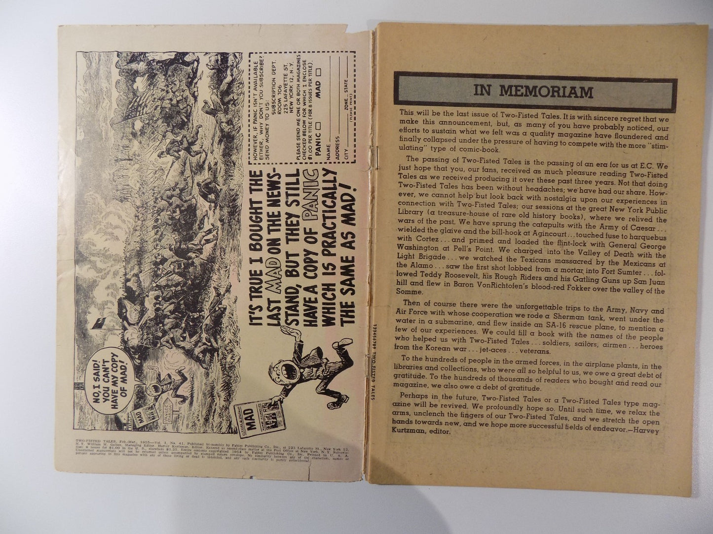 Two-Fisted Tales #41 EC Comic March 1955 Good+