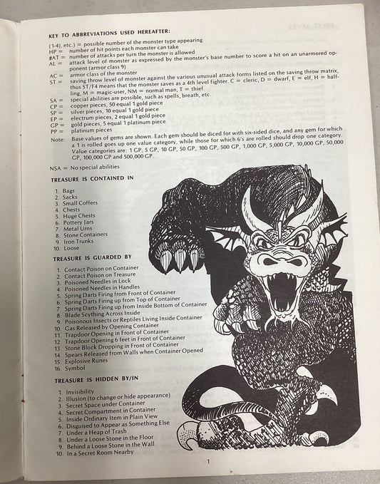 Dungeons & Dragons Monster & Treasure Assortment Sets One-Three: Levels One-Nine