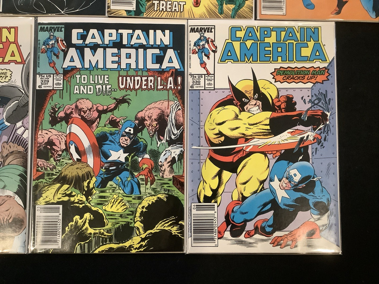 Captain America #324-330 Comic Lot, Marvel Comics, Mark Gruenwald, 1987