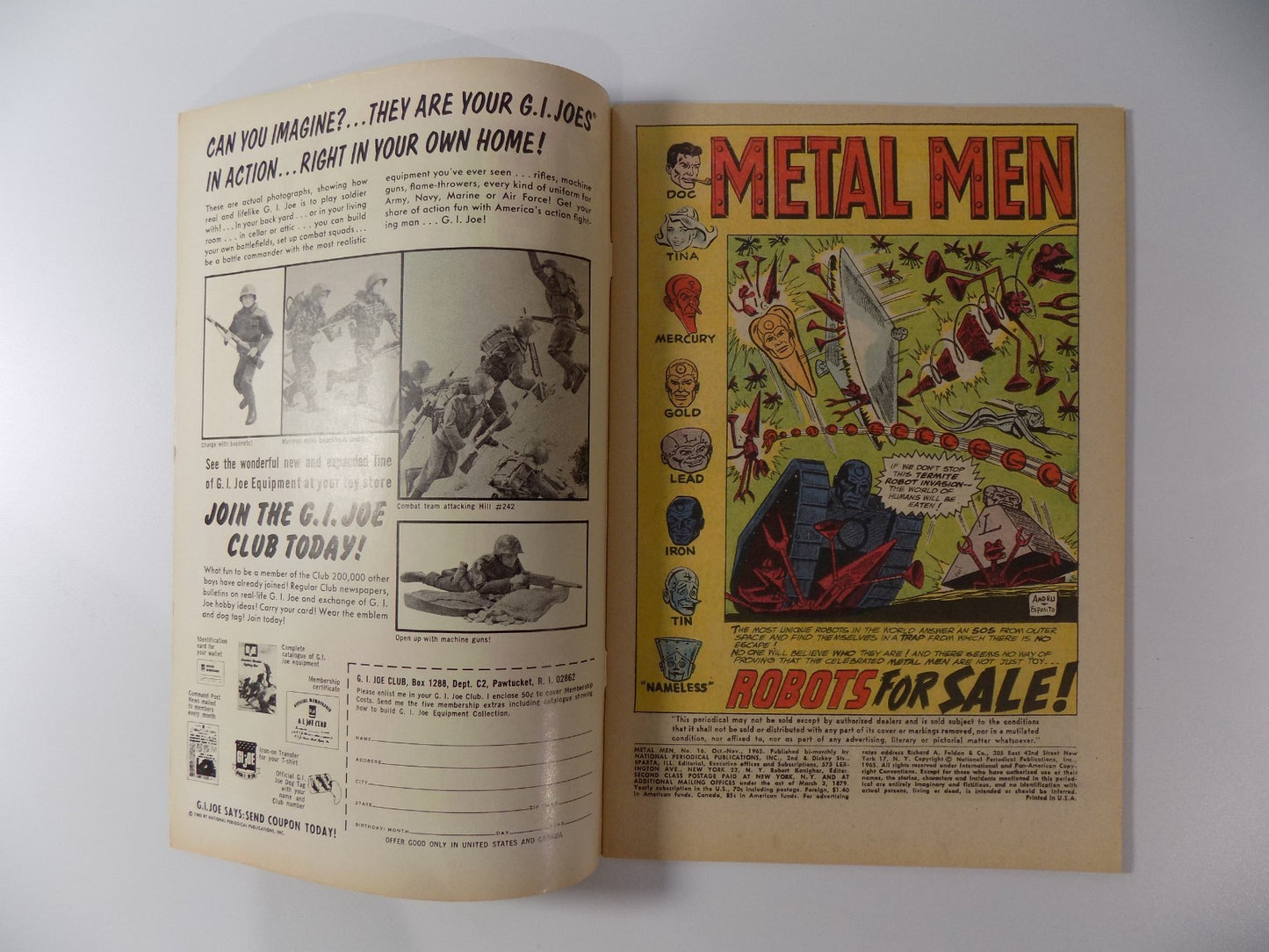 Metal Men #16 DC Comic November 1965 Fine/Very Fine