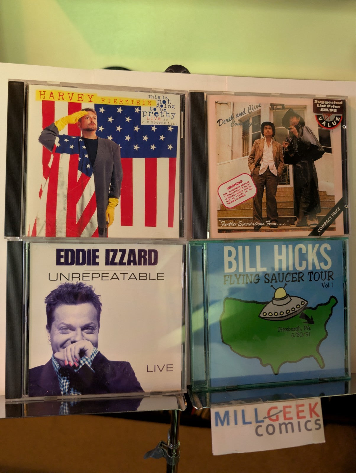 4 Comedy CD Albums (Fierstein, Derek and Clive, Izzard, Hicks) -JD