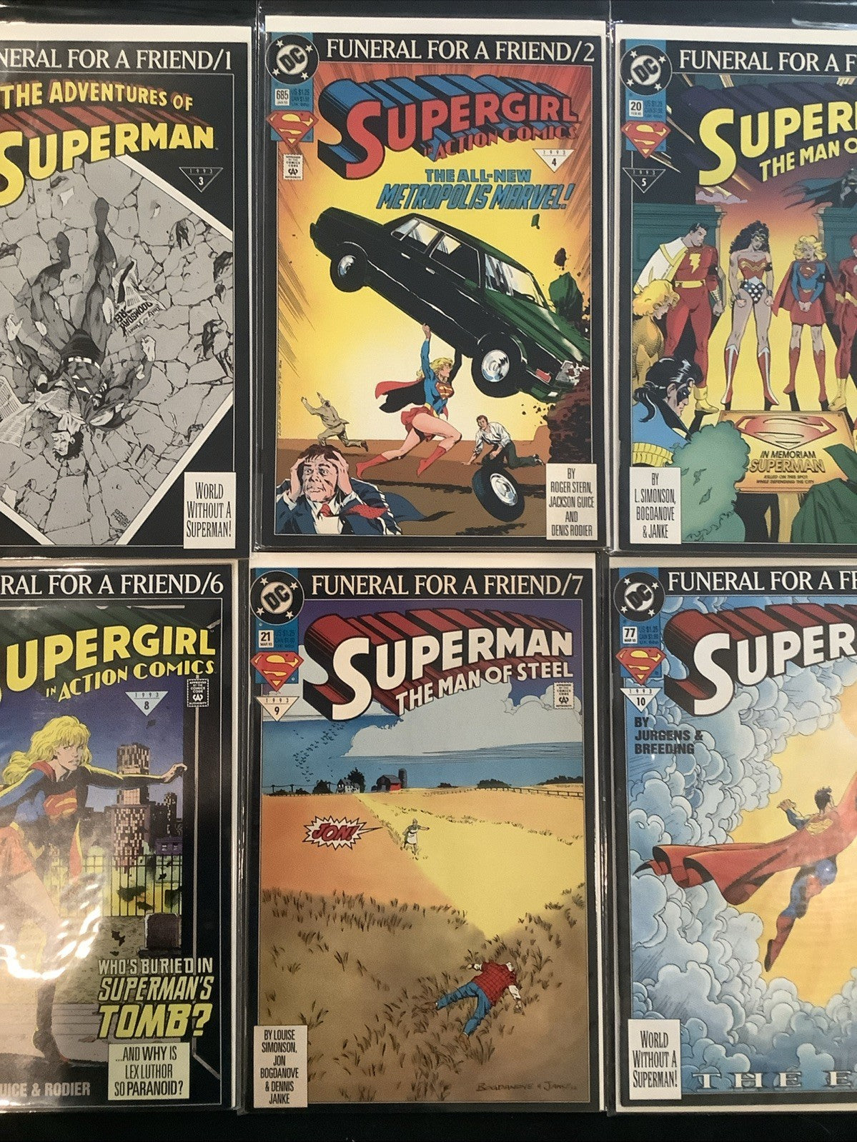 Superman Funeral For A Friend Comic Lot, + Legacy Of Superman, DC, Dan Jurgens