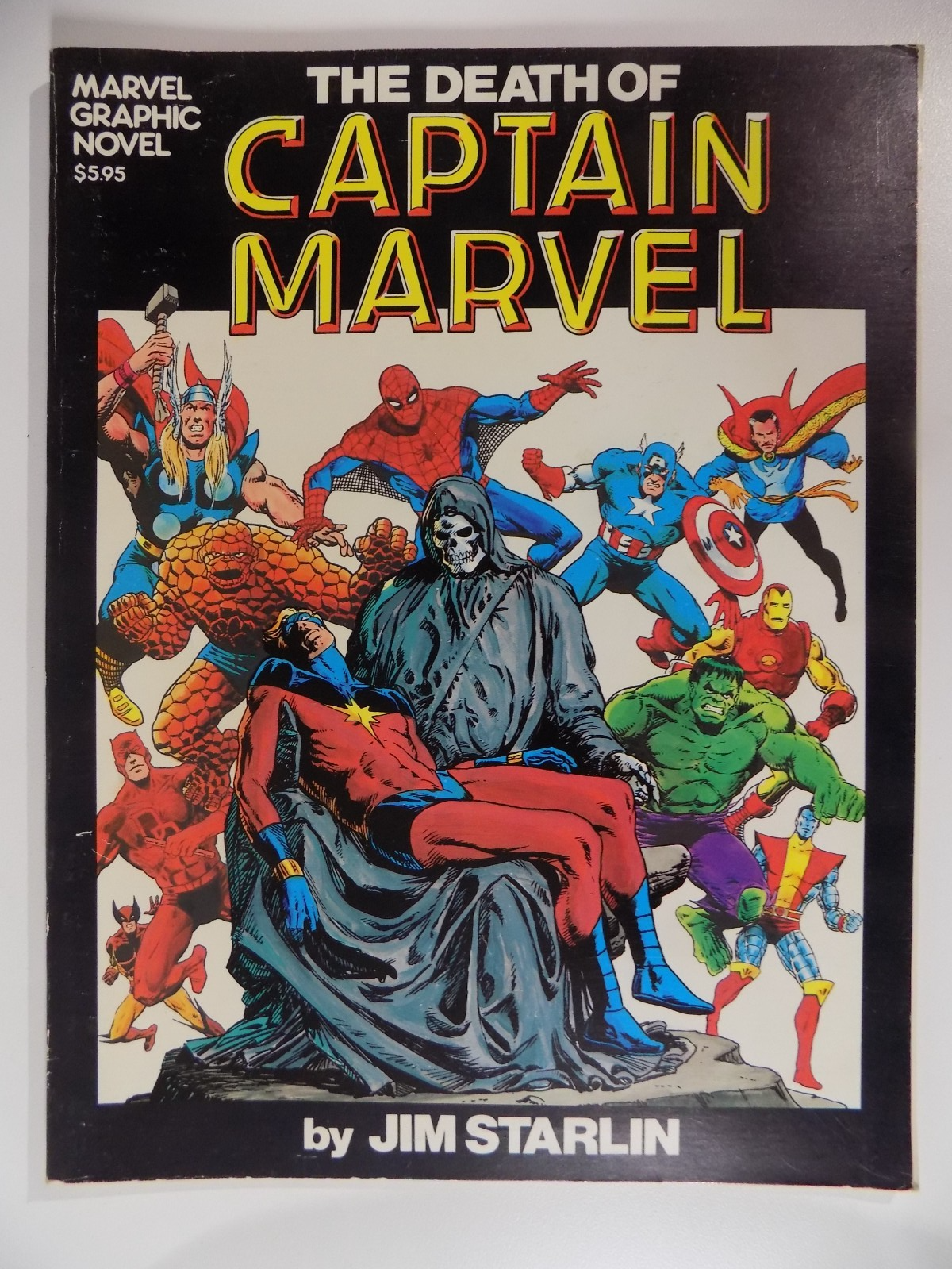 The Death of Captain Marvel 1982 Marvel Graphic Novel Starlin 1st Print Fine+