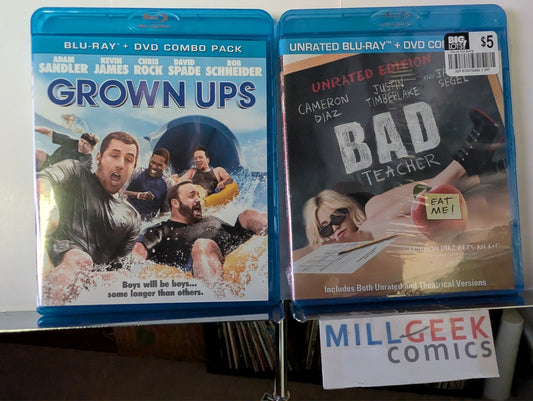 Grown Ups / Bad Teacher, 2 Comedy Movie Set (Blu-ray) -JD