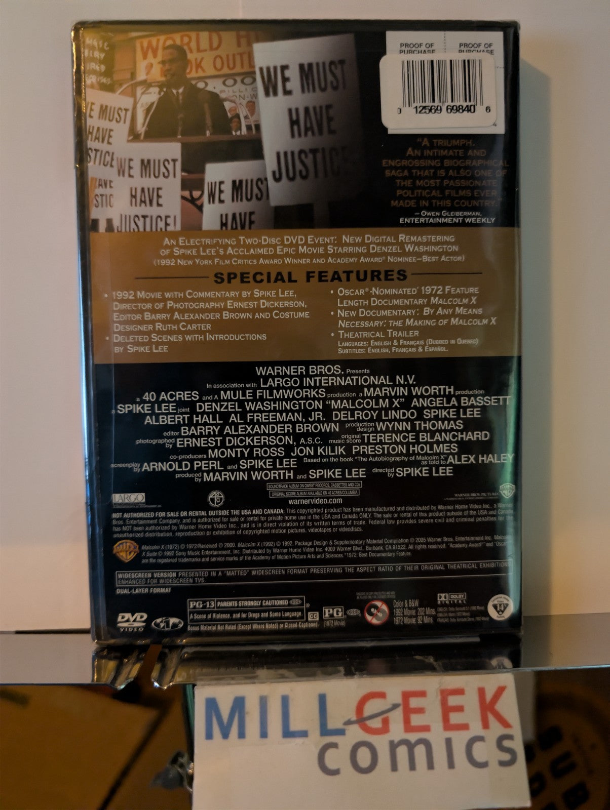 Malcolm X, Denzel Washington, a Spike Lee Joint (DVD, 1992) -JD