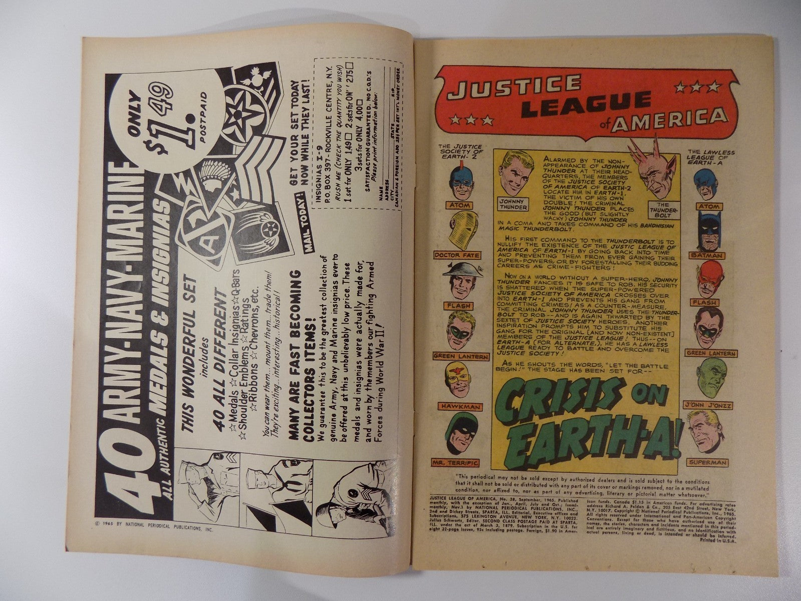 Justice League of America #38 DC Comic September 1965 Very Fine