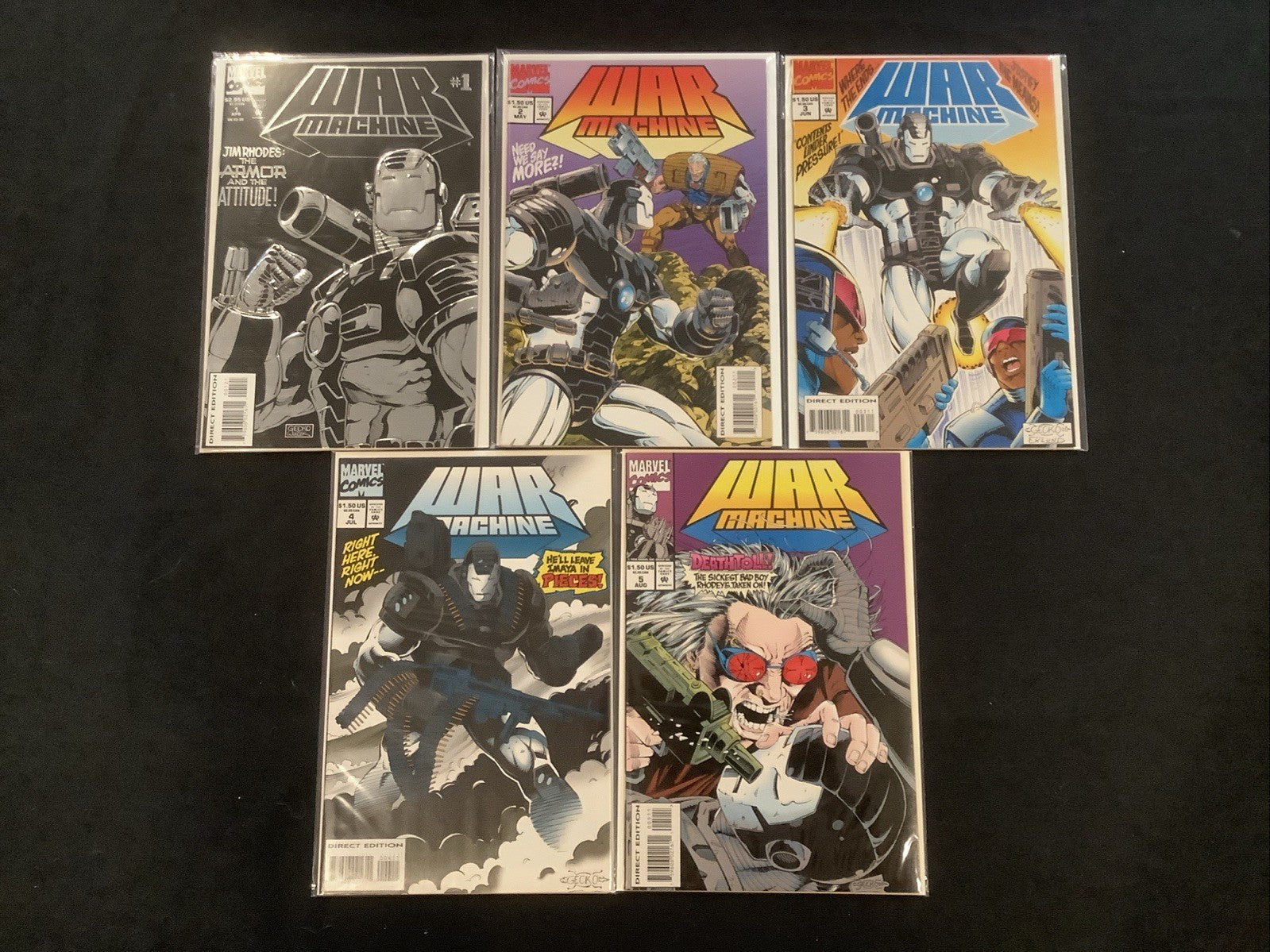 War Machine #1-5 Comic Lot, Marvel Comics, Scott Benson, Foil Embossed Cover