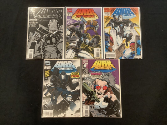 War Machine #1-5 Comic Lot, Marvel Comics, Scott Benson, Foil Embossed Cover