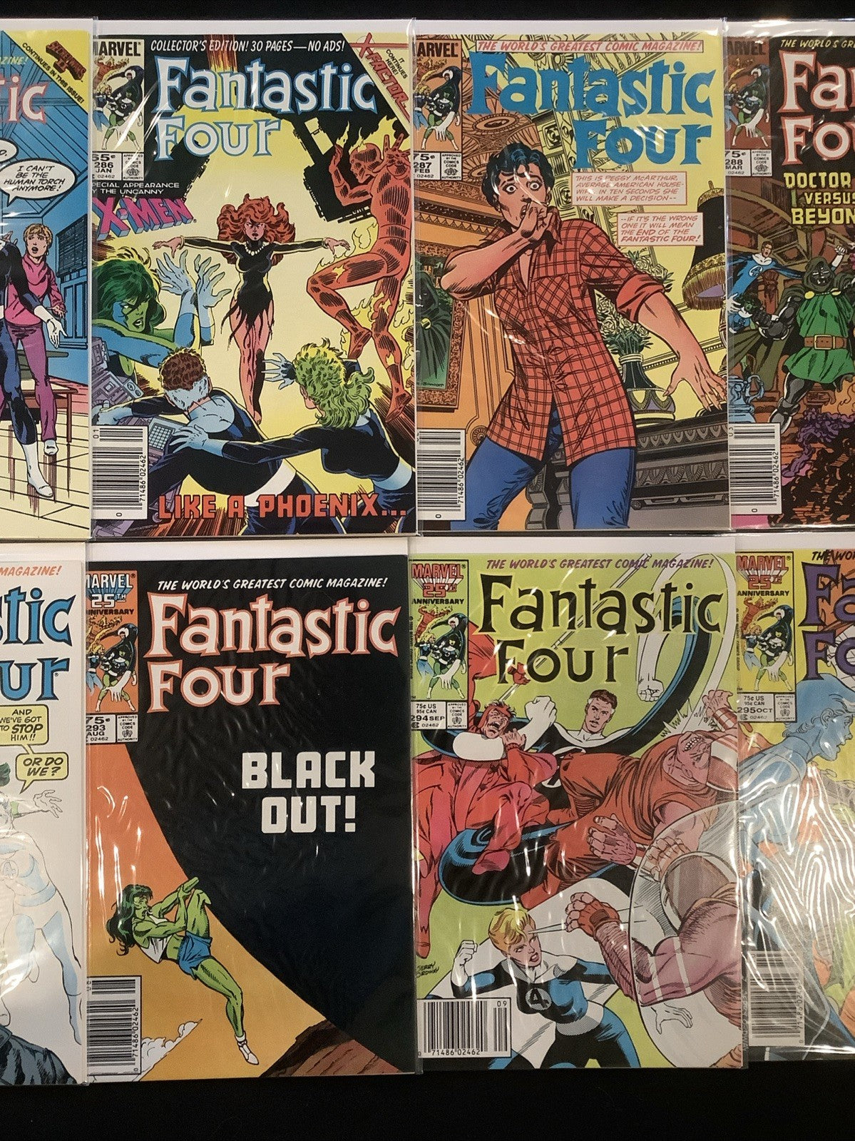 Fantastic Four #282-295 Comic Lot, Marvel, John Byrne, Secret Wars II Tie-in
