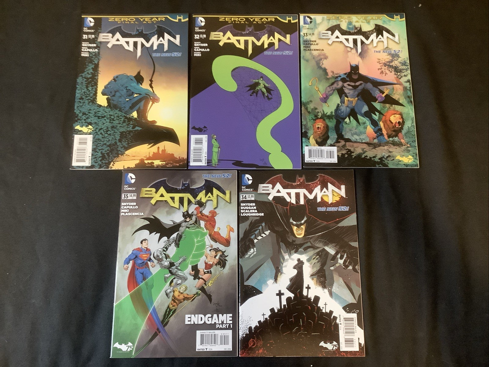 Batman #31-35 Comic Lot, DC Comics, New 52, Scott Snyder/Greg Capullo, 2014