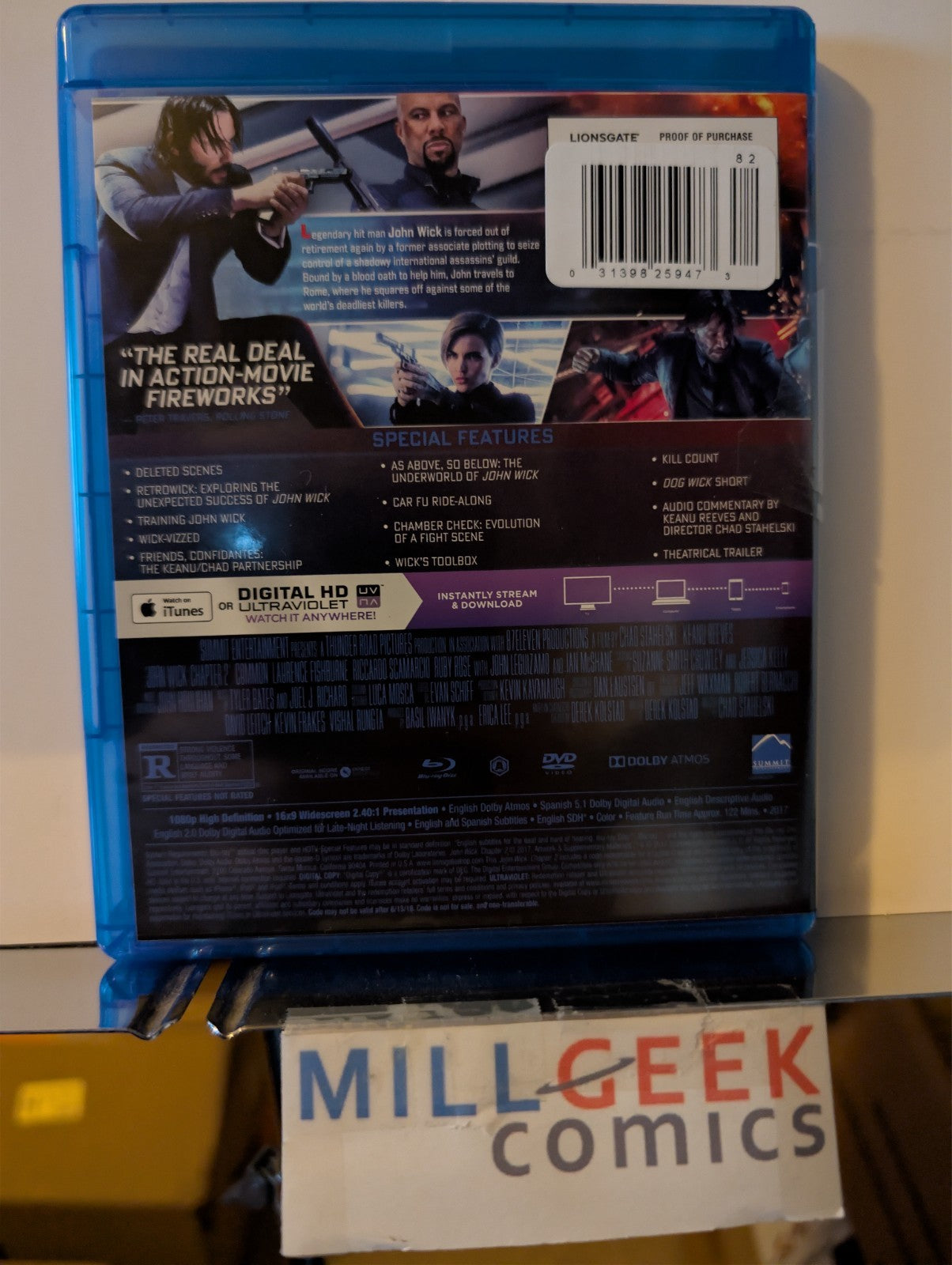 John Wick, Chapters 1 - 3, Keanu Reeves (Blu-Ray) Like New -JD