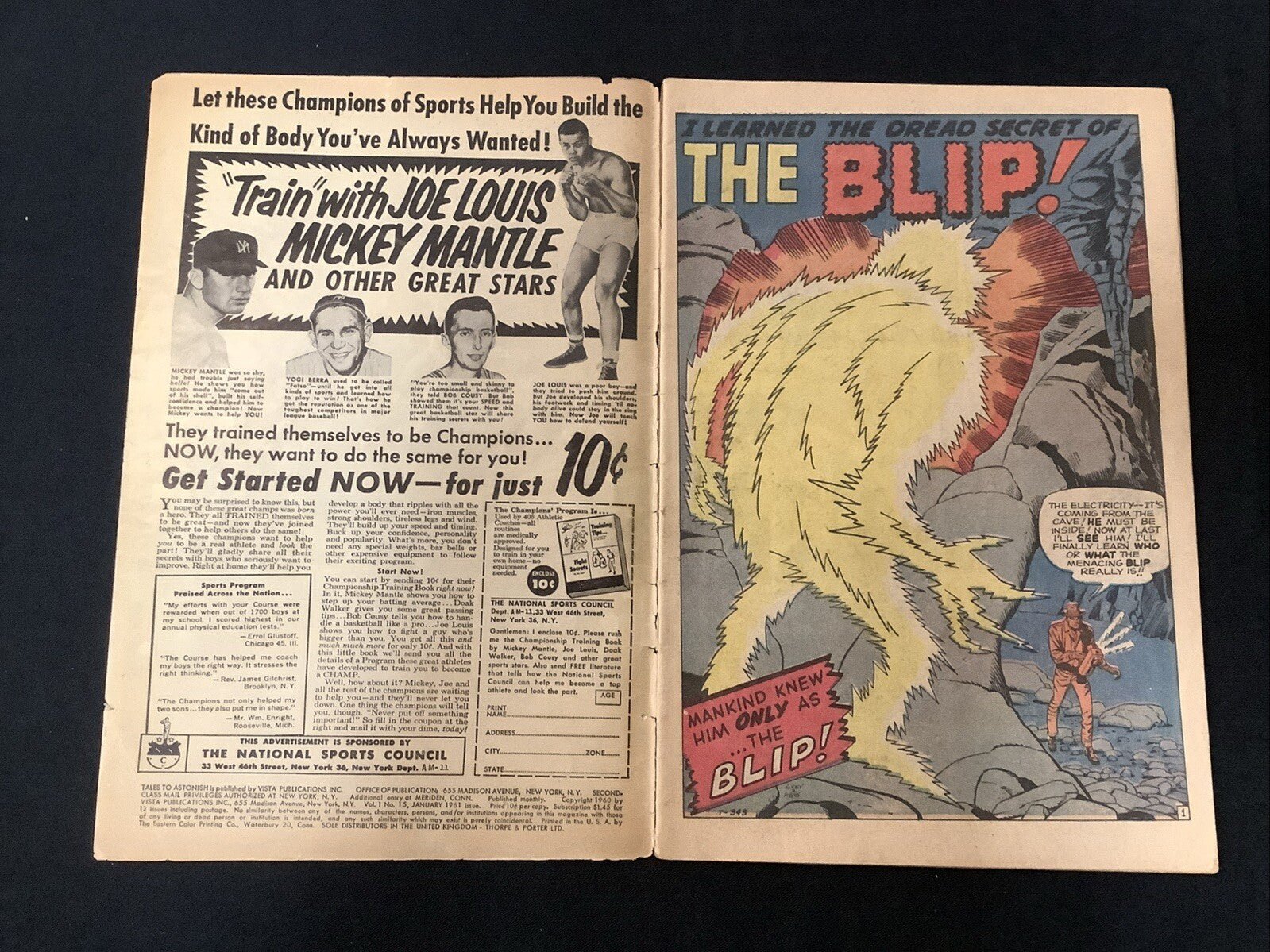 Tales to Astonish #15 (1961) G- (1.8) 5” x 4” Piece Missing Page, 2” Spine Split