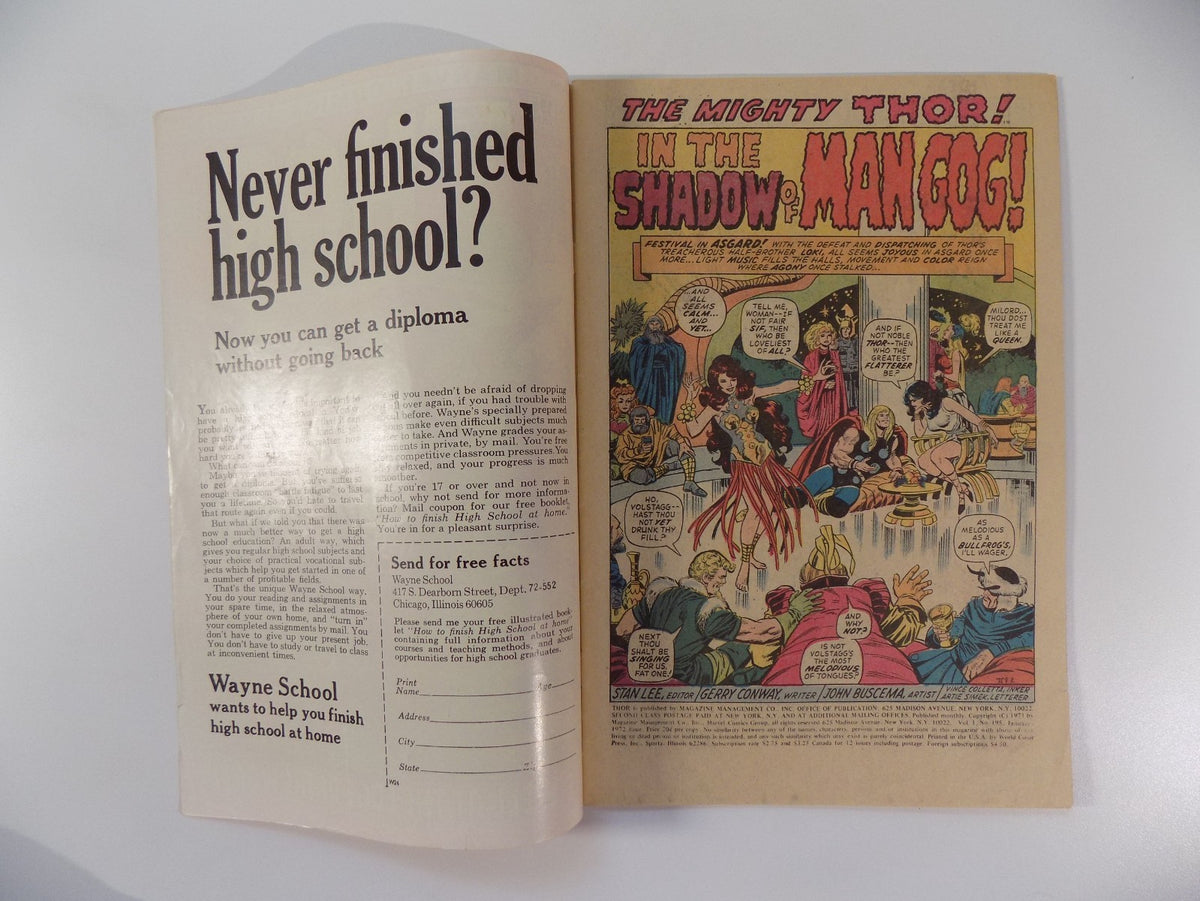Thor #195 Marvel Comic January 1972 Fine/Very Fine
