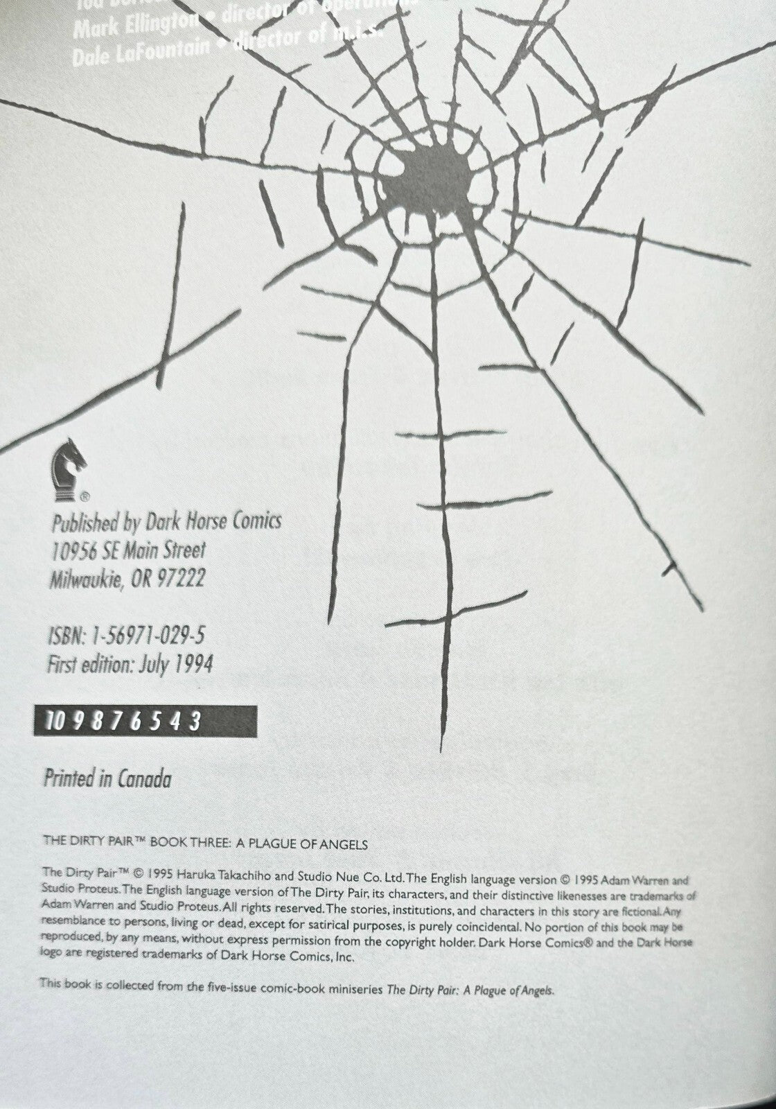 The Dirty Pair Book Three A Plague of Angels By Adam Warren & Toren Smith (1995)