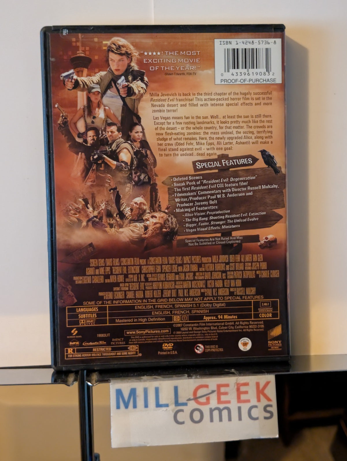 In the Mouth of Madness / Horror Express / Resident Evil Extinction (DVD) -JD