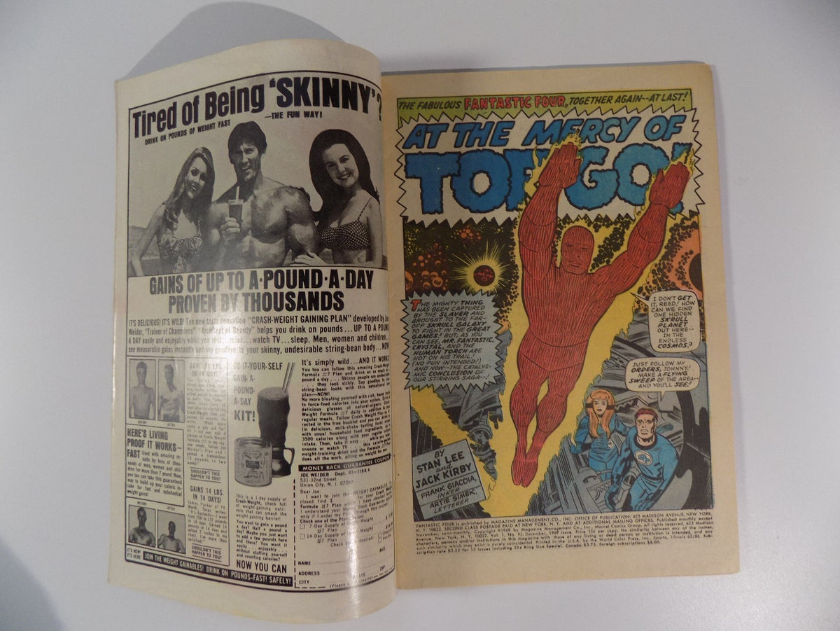 Fantastic Four #93 Marvel Comic December 1969 Very Fine-